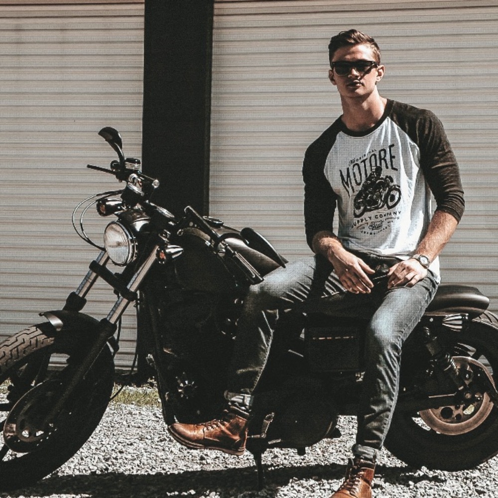 Motorcycle Baseball Tee - Picture 6 of 6